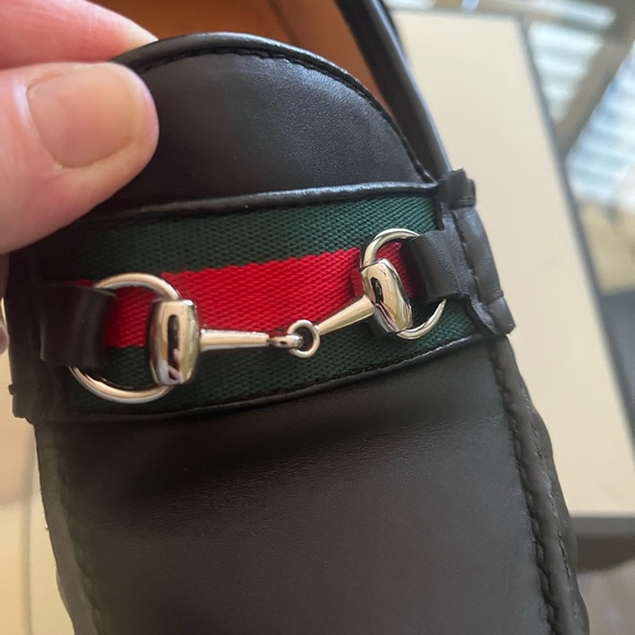 Gucci horsebit Black driver Loafers with Red and Green Accents with box - Picture 8 of 12